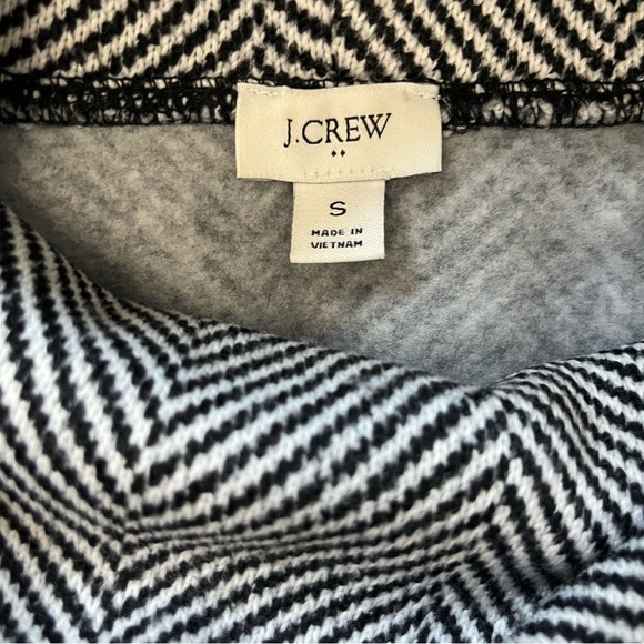 J.Crew Factory Size Small Long Sleeve Funnelneck Pullover Sweatshirt Black Ivory - Picture 6 of 9